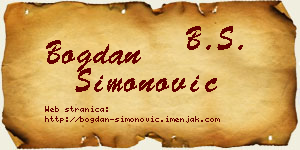 Bogdan Simonović vizit kartica
